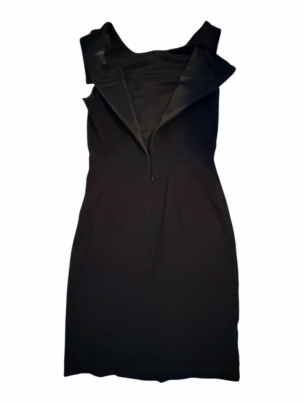 J. Crew Black Cap-Sleeve Midi Sheath Dress